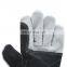 Fluorescence thicken rugged wear cow split leather safety gloves men