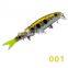 Fishing lure jointed bait soft tail minnow good action 9cm 7.4g many colors best price with VMC hook