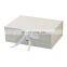 Wholesale luxury ivory color custom logo hamper gift boxes with magnetic lid
