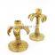 hot selling modern lucky large ornamental palm tree shape gold candleholder