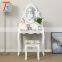Antique Dresser Furniture Dressing Table Set With Mirror And Stool