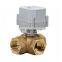 1/2 inch 3 Way L Port 24V DC CR2 2 Wire Auto Return Motorized Electric Ball Valve Brass Electric Water Flow Control Ball Valve