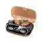 CR-M35 Wood Grain Wireless Headset Led Display 1200mah Low Latency Game Ipx6 Waterproof Earphone