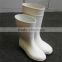 white pvc rain boots with rainly day