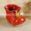 Amazon Hot Sold Antique Cute Flower Ceramic Pot Boot Shape Colorful Shoes Plant Garden Pot