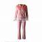 Slim fit velvet pink ladies custom tracksuit sweat suit