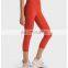 Ready To Ship Ribbed High Waist With Pocket Peach Hip Slim Tight Gym Yoga Capris Women Workout Sports Fitness 3/4 Legging Pants