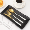 Set of 3 Pieces White And Gold Colorful Flatware Stainless Steel Cutlery Set With Gift Box