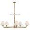 European and American style metal brass chandelier for bedroom living room hotel room decorative lighting bronze pendant lamp