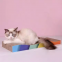 MEOW LOVE Wear-Resistant Cat Paw Grinder Pet Cat Scratcher Corrugated Cardboard Scratch Pad Wood Corrugated Paper Toy Durable Cat Carton