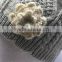 Wholesale High Quality Winter acrylic knitted beanie hat with handmade crochet flowers for baby and kids