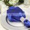 Polyester satin table napkin with ring for wedding, red color