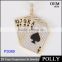 Newest model hip hop playing card pendant 10k gold plating two tone jewerly