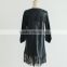 autumn fashionable long PU new model women dress leather tassel dress cheap                        
                                                                                Supplier's Choice