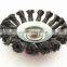 4-Inch Knot twisted steel wire brush disc with curled selvedge cup
