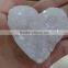 Natural Jewelry accessory agate White Druzy Heart Shape Pendant Loose Stone