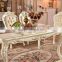 European classic luxury wooden dining room sets white carving dining table