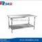 stainless steel kitchen work table without Backsplash