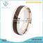 Coffee Carbon Fiber Inlay With Silver Polished Edges Titanium Ring, Wholesale Titanium Jewelry Design