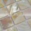 Natural color chinese freshwater shell mosaic tile mounted on mesh,wall tile