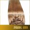 Wholesale hot selling cheap price pr-bonded human hair elastic clip in hair extension 7pcs weft