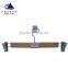 Wooden pants hanger with metal clamp