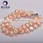 pink color 8-9mm Baroque nugget shape freshwater pearl bracelet wholesale