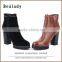 Wholesale fashion sheep suede leather 8cm high heel ankle boots