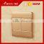 China supplier BIHU high quality golden 2 gang wall switch socket for home
