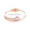 Luxury Crystal Stainless Steel Flower Bangle with Rhinestones for Women