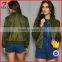 New custom ladies satin bomber jackets wholesale olive satin jacket manufacturer                        
                                                                                Supplier's Choice