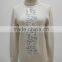 Lady twist fashion design turtle neck pullover with sequins