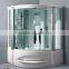 movable tempered glass shower door with mirror polished surface handle