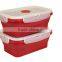 Oven Safe Foldable Red Silicone Food Container Set of 2