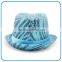 Fancy Personalized Blue Zebra Stripe Printing Birthday Glitter Caps Costome Mens Funny Women Fedora Party Shiny Sequins Hats
