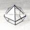 Vintage Style five angular geometric glass greenhouse box jewelry box and showing virtus(Silver and Black ).