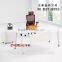 White High Gloss Office Staff Desk In L Shape With 3 Drwers YO101