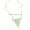 Simple Mint Green Enamel Triangle Pendant Necklace, neckles jewelry wholesale,
