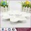 Wholesale white ceramic flower design kitchen soy sauce dish