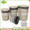 Wholesale best quality durable fabric decoration eco-friendly dirty clothes hamper cane wicker laundry basket with cover
