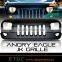 Eagle Eye Matte Front Hood Grill Grille Grid for 07-16 Jeep Wrangler