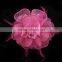 Wedding party brooch polka fabric flower brooches organza feather flower hair flower clip