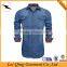 Casual long sleeve slim fit button denim shirts with pockets