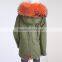 Myfur Customized Luxury Raccoon Fur Hood Women Fur Parka Wholesale