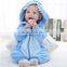 Lovely High Quality Flannel Fleece Children Pajamas With Zipper and Hood