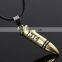 Hip Hop Boy Stainless Steel Gun Bullets Pendant Necklace