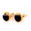 Round enamel cufflinks and studs sets metal studs for clothing