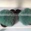 Fashionable Soft And Comfy Fluffy Women Ladies Real Fox Fur Slippers/sandals