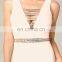 Monroo Women Dress 2017 Fashion Sleeveless V Neck Cross Ladies Bodycon Sexy Part Double V Dress