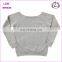 Ladies' heather grey fleece sweatshirt crew neck custom plain sweatshirt